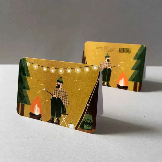 Yellow Tent Greetings Card - The Red Squirrel