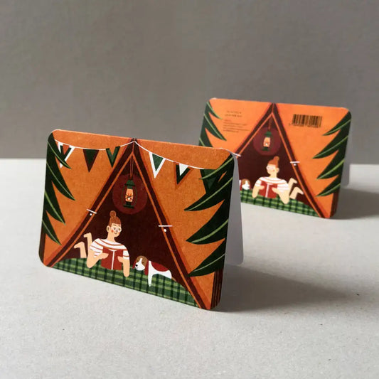 Tent No.3 Greetings Card (Red)