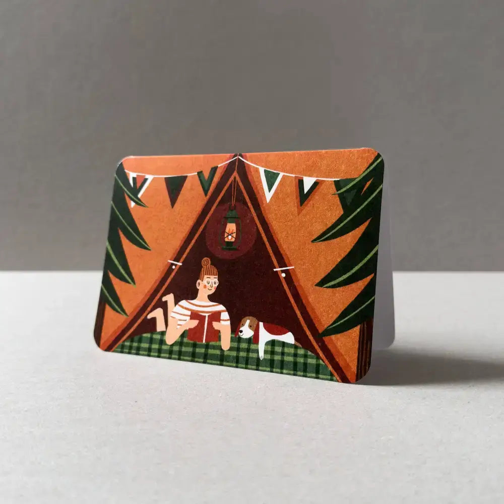 Tent No.3 Greetings Card (Red)