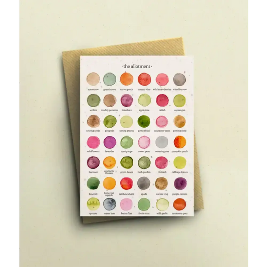 The Colours of The Allotment Greetings Card - greetings card