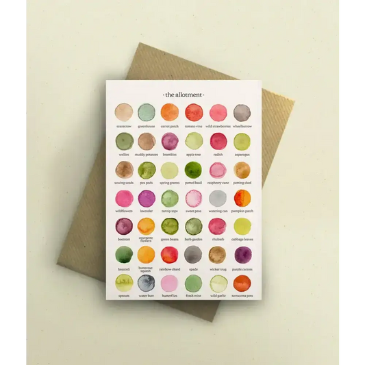 The Colours of The Allotment Greetings Card - greetings card