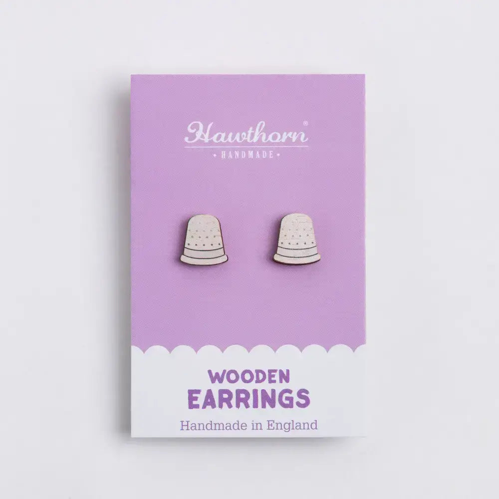 Thimble Wooden Earrings - Craft Jewellery