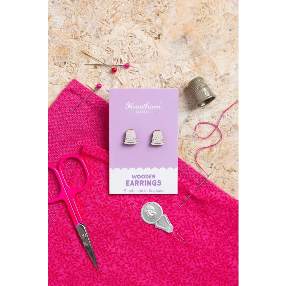 Thimble Wooden Earrings - Craft Jewellery