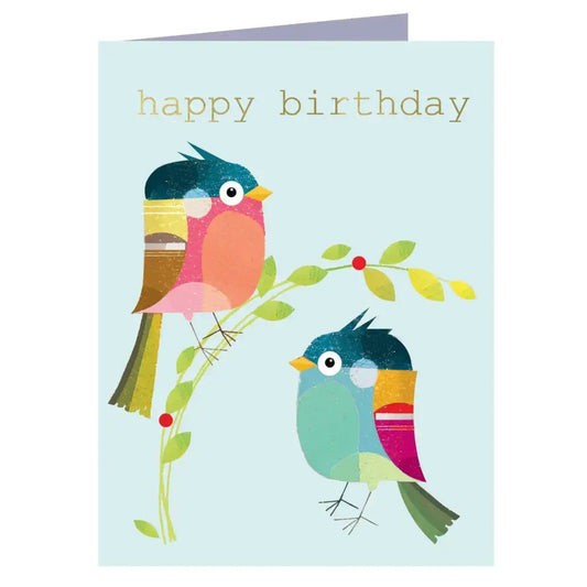 TW203 Mini Gold Foiled Birdie Birthday Card - 95 x 125 mm