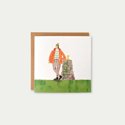 Walk & A Pint Greetings Card