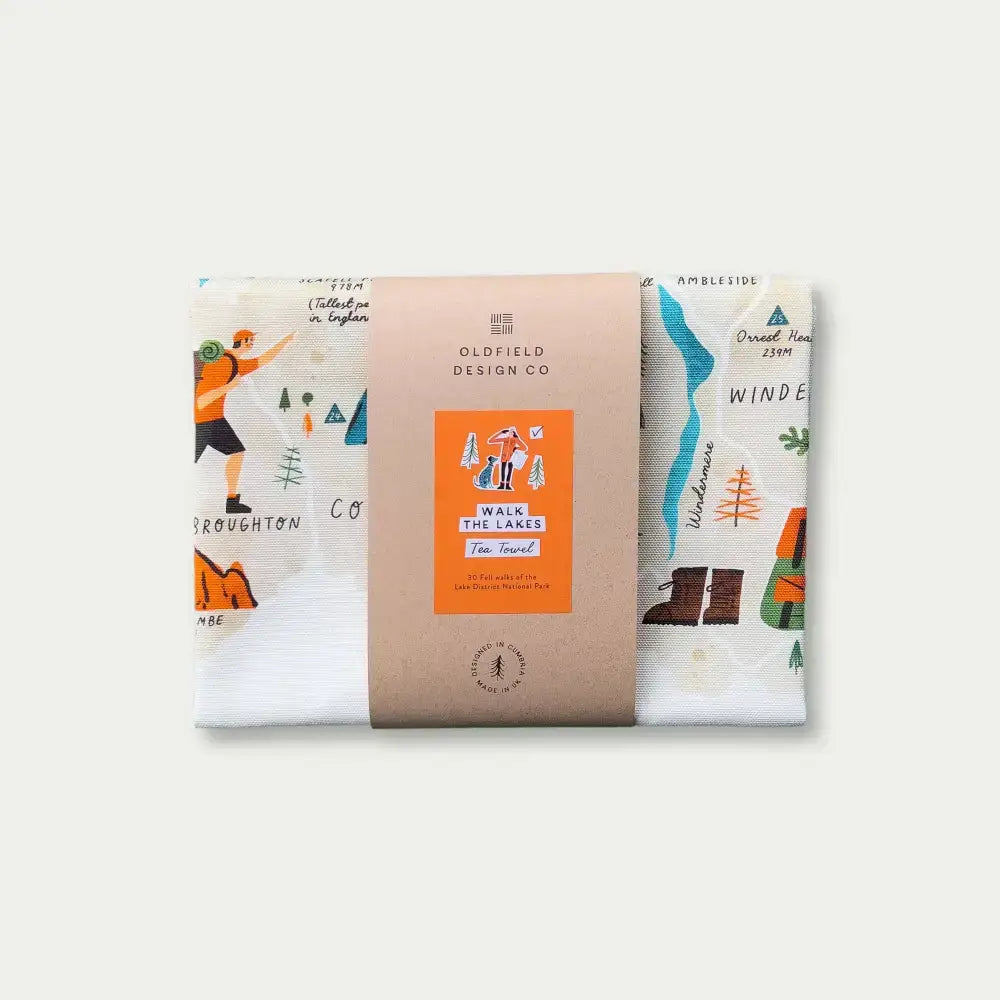 Walk the Lakes Tea Towel