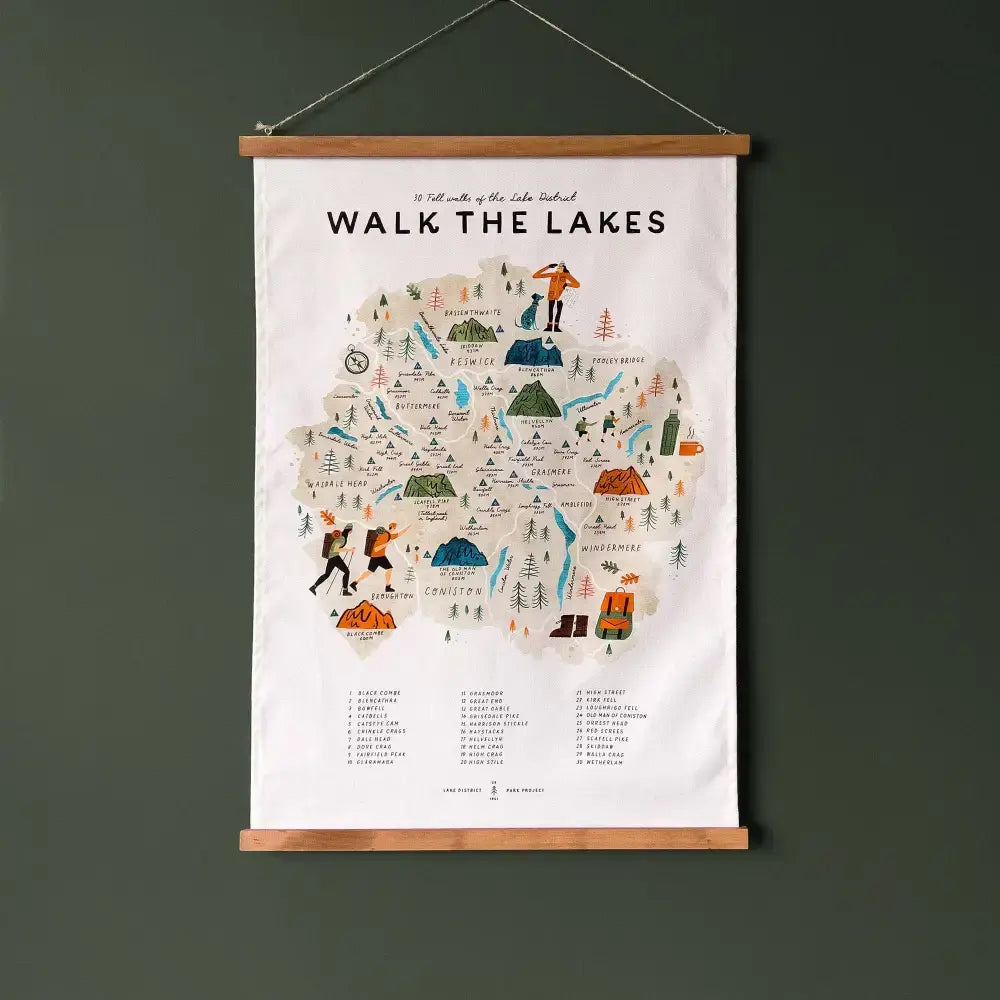 Walk the Lakes Tea Towel