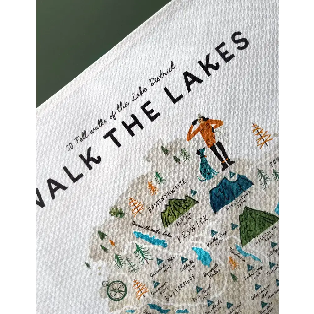Walk the Lakes Tea Towel