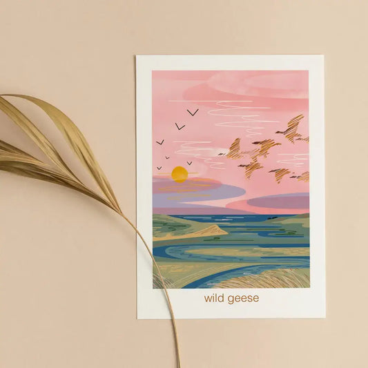 Wild geese - greeting card nature estuary - greetings card