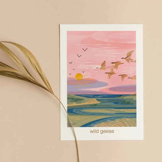Wild geese - greeting card nature estuary - The Red Squirrel