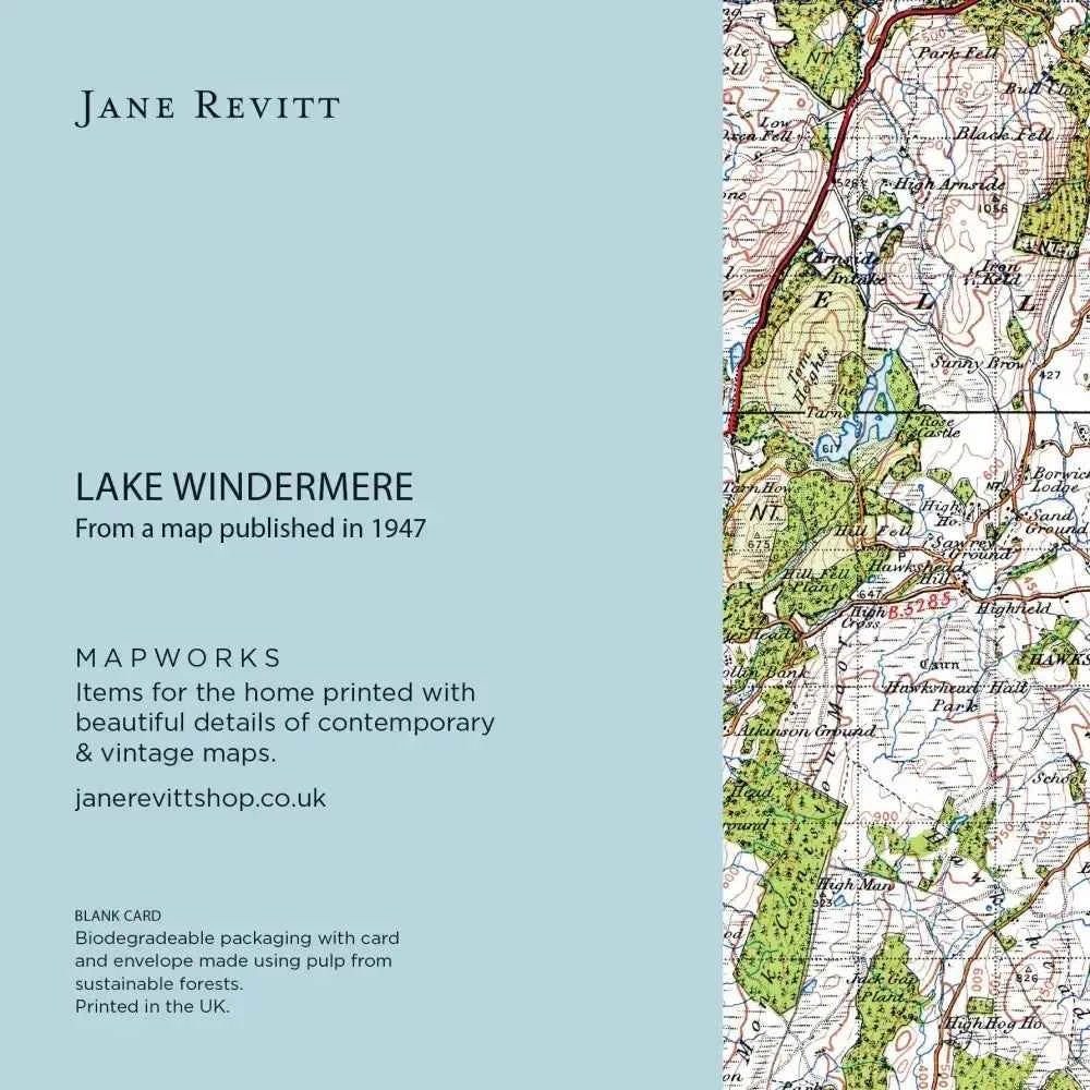 Windermere Lake District Map card - The Red Squirrel