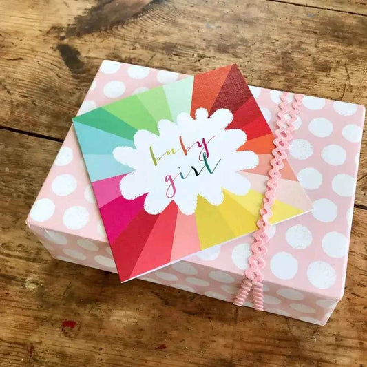 Colourful Baby Girl Card - The Red Squirrel