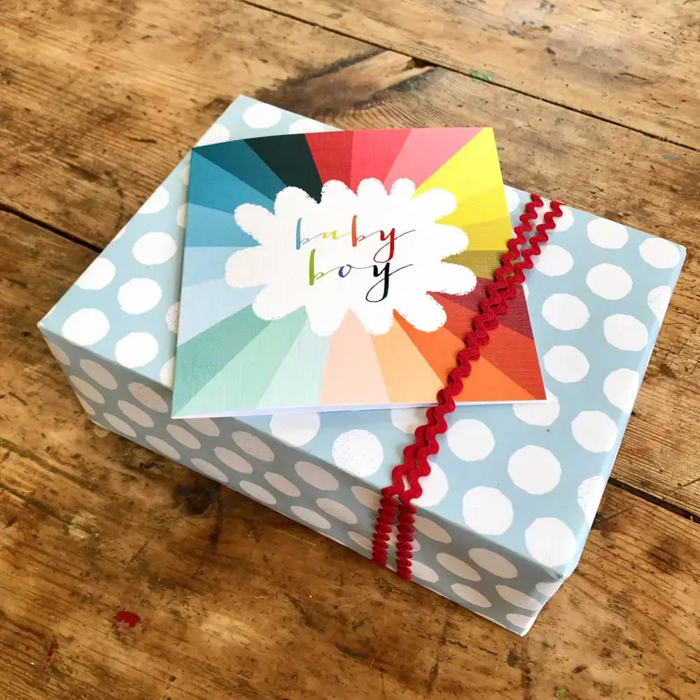 WO48 Colourful Baby Boy Card