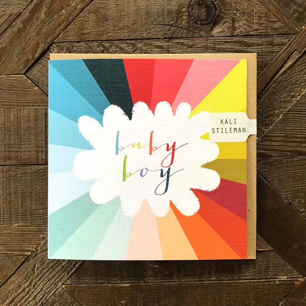 WO48 Colourful Baby Boy Card
