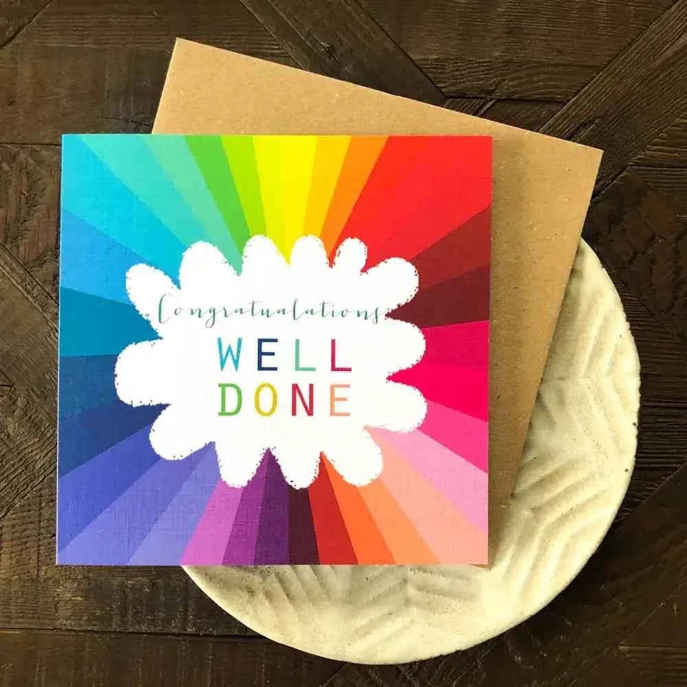 Colourful Well Done Card Congratulations Card - The Red Squirrel