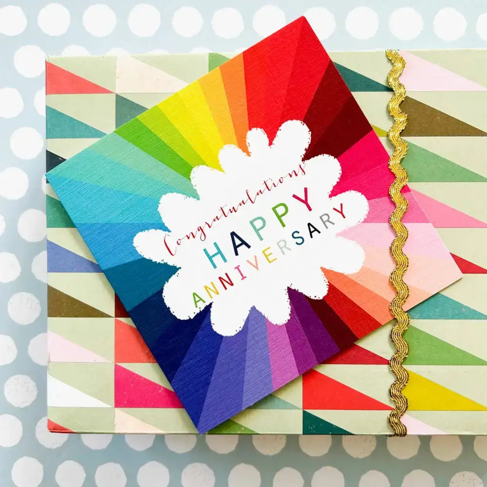 WO84 Colourful Happy Anniversary Card