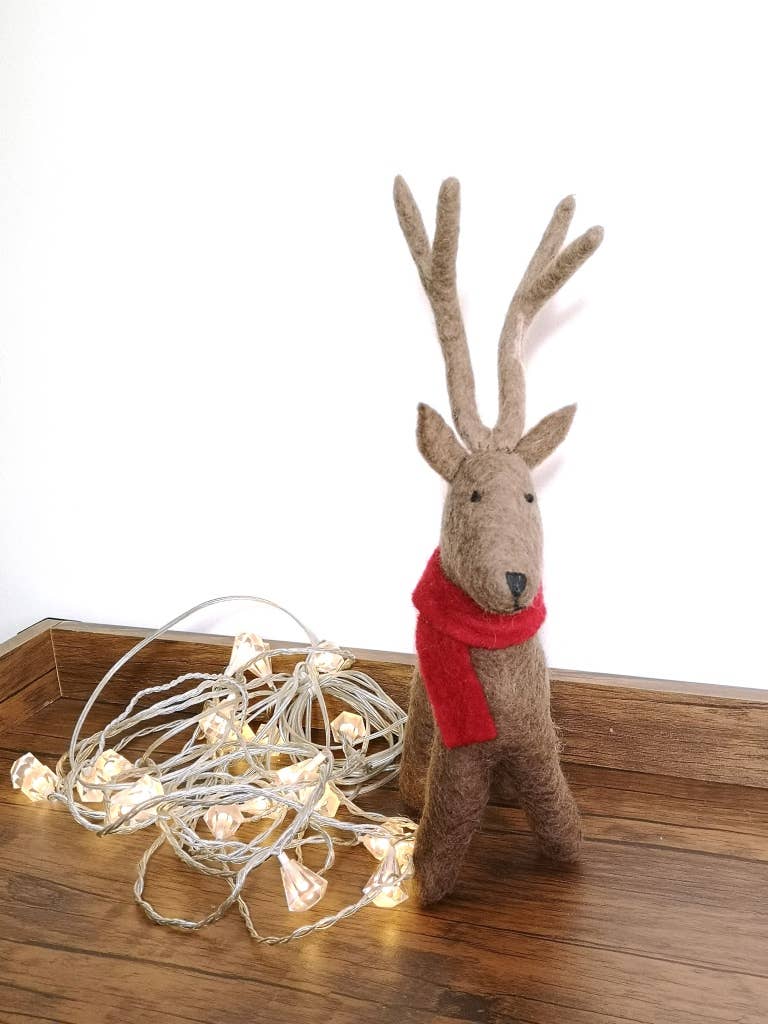 Handmade Felt Standing Reindeer - The Red Squirrel