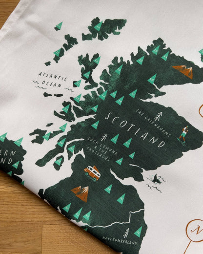 Great British Road Trip Tea Towel - The Red Squirrel