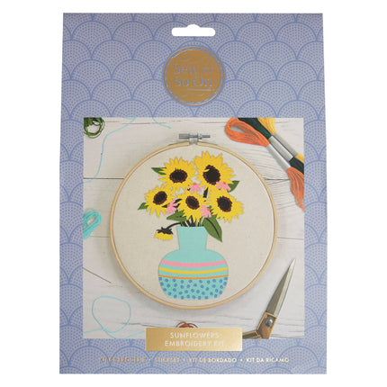 Sew & So On Embroidery Sewing Craft Kit Sunflowers