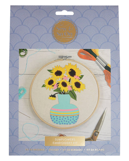Sew & So On Embroidery Sewing Craft Kit Sunflowers
