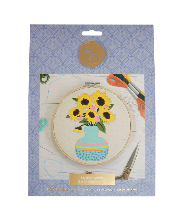 Sew & So On Embroidery Sewing Craft Kit Sunflowers
