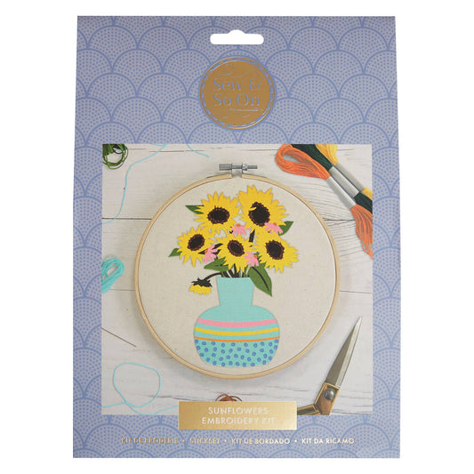 Sew & So On Embroidery Sewing Craft Kit Sunflowers - The Red Squirrel