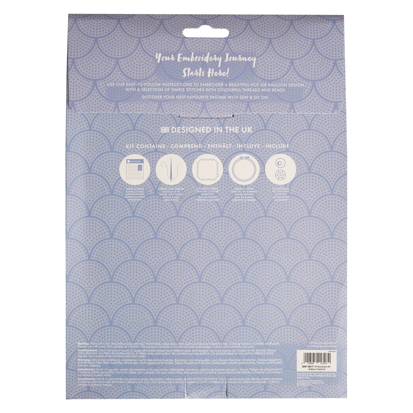 Sew & So On Embroidery Sewing Craft Kit - Balloon Festival - The Red Squirrel