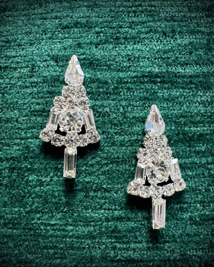Diamonte Christmas Tree Earrings