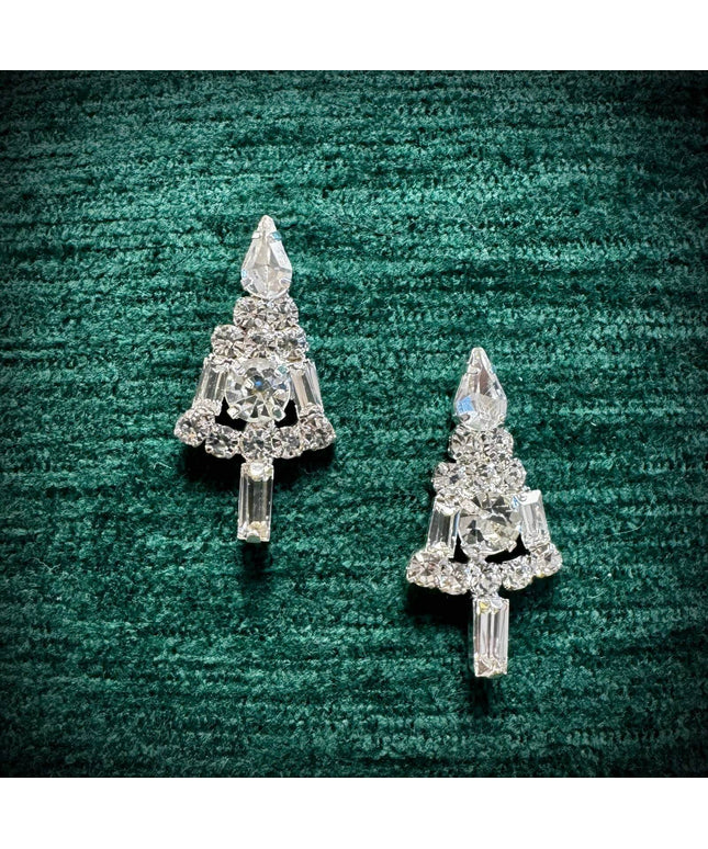 Diamonte Christmas Tree Earrings