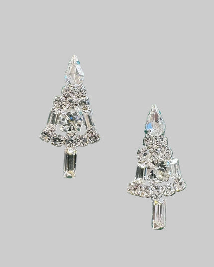 Diamonte Christmas Tree Earrings