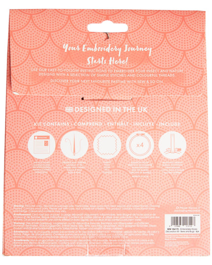 Sew & So On Embroidery Craft Kit - Bees & Bugs