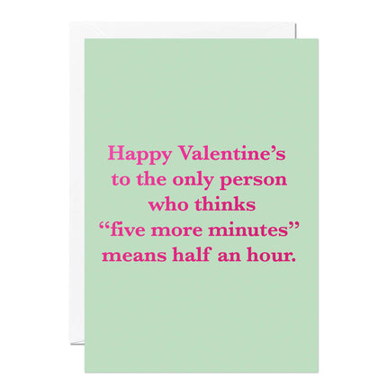 Funny Valentine’s Day Card – Five More Minutes | Foil Finish
