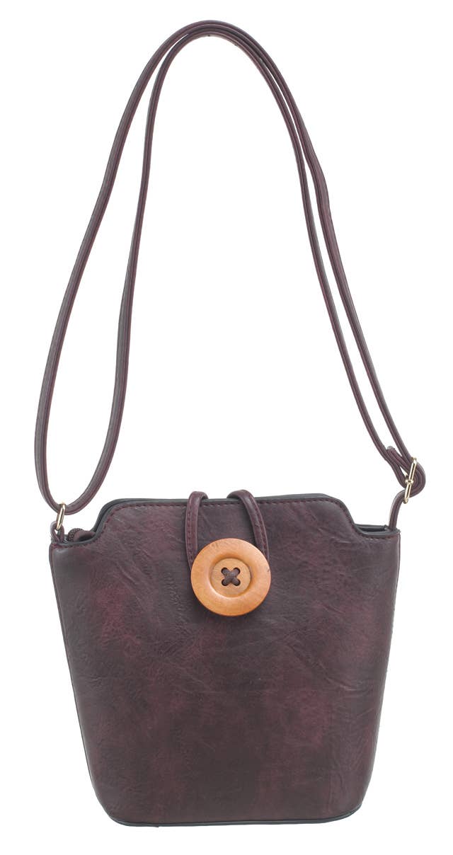 Small Wooden Button Crossbody Bag. - The Red Squirrel
