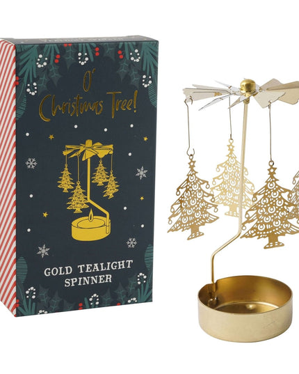 Gold Christmas Tree Tealight Spinner