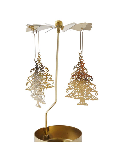 Gold Christmas Tree Tealight Spinner