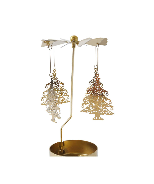 Gold Christmas Tree Tealight Spinner