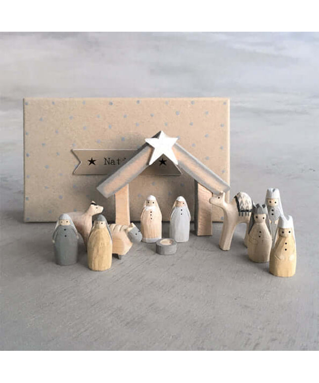 Natural little boxed Nativity Set - East of India