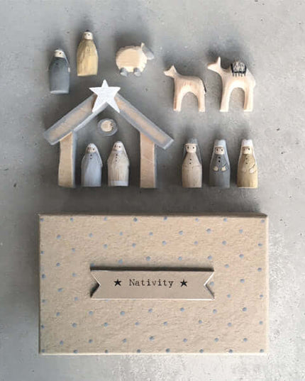 Natural little boxed Nativity Set - East of India
