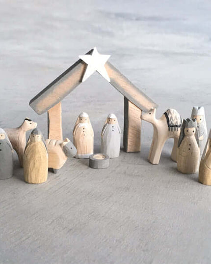Natural little boxed Nativity Set - East of India