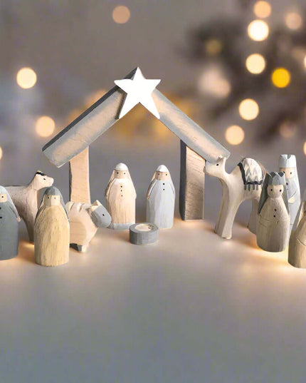 Natural little boxed Nativity Set - East of India