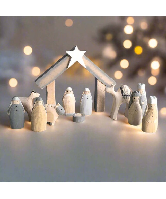 Natural little boxed Nativity Set - East of India