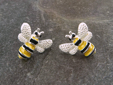 Bee silver plated earring - Hypoallergenic