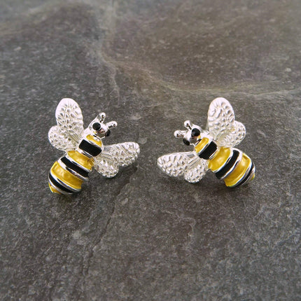 Bee silver plated earring - Hypoallergenic