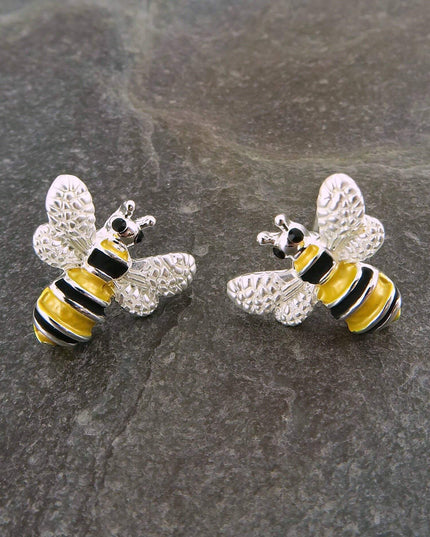 Bee silver plated earring - Hypoallergenic