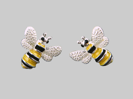 Bee silver plated earring - Hypoallergenic