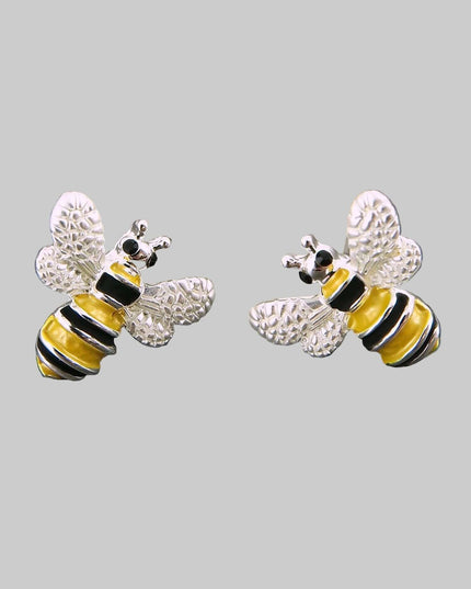 Bee silver plated earring - Hypoallergenic