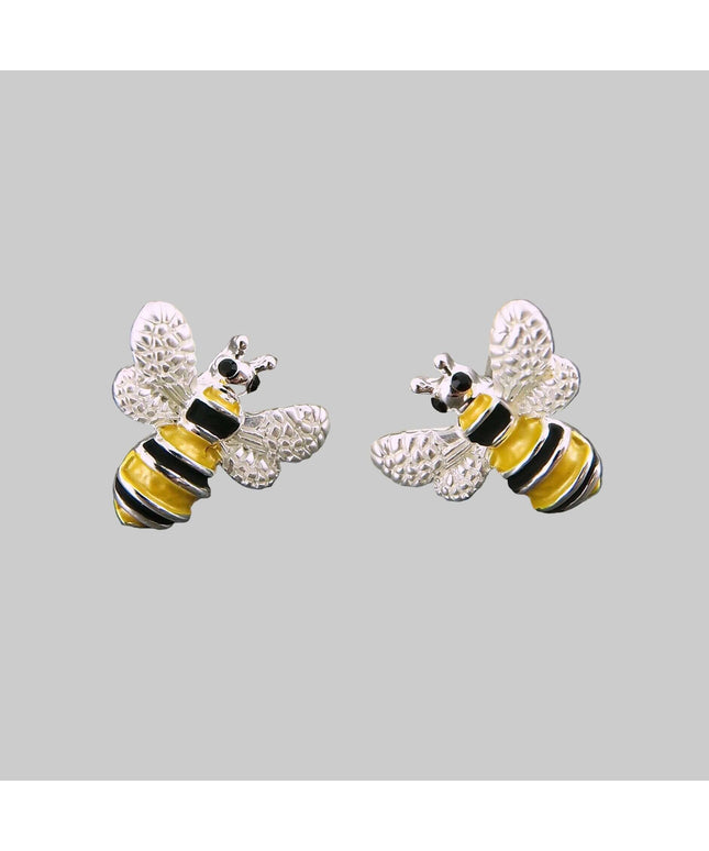 Bee silver plated earring - Hypoallergenic