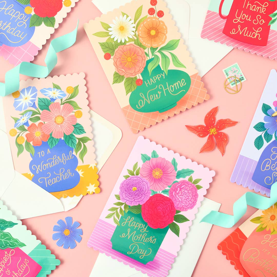 Get Well Soon Card – Vase Design with Flowers Greeting - The Red Squirrel