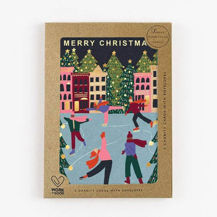 Charity Christmas Card Pack - Christmas ice rink.