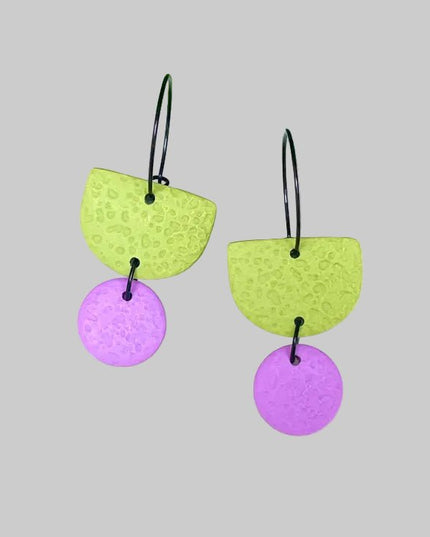 Pistachio Green Colour Block Hoop Earrings - Various colours Lilac
